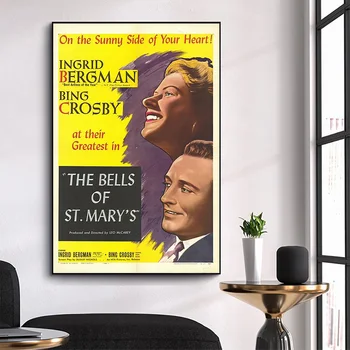 WM3297 The Bells of St. Mary ' s Classic HD Movie Poster от копринена кърпа Арт декор Картина в закрито Подарък