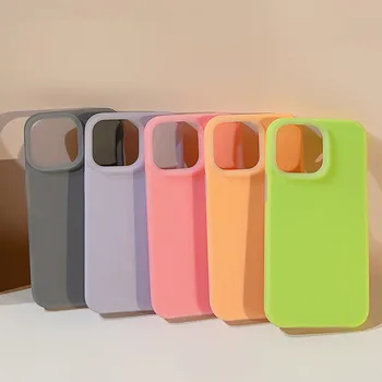 Нов Лесен Луксозен Калъф За Телефон Карамел Цвят за iPhone 15 14 13 12 11 Pro Max устойчив на удари Бронята От Течен Силикон Мека Делото