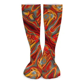 Чорапи с криви принтом, есенни чорапи с извити петна, женски Качествени чорапи за почивка, Нескользящие чорапи-модел за катерене