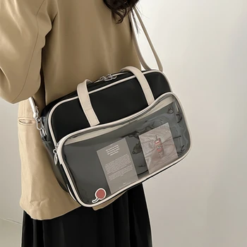 Японски чанти Harajuku Прозрачни JK От Мека Изкуствена кожа itabag женски 2023 Нова Чанта-тоут, чанта през рамо, чанта ita, чанти през рамо